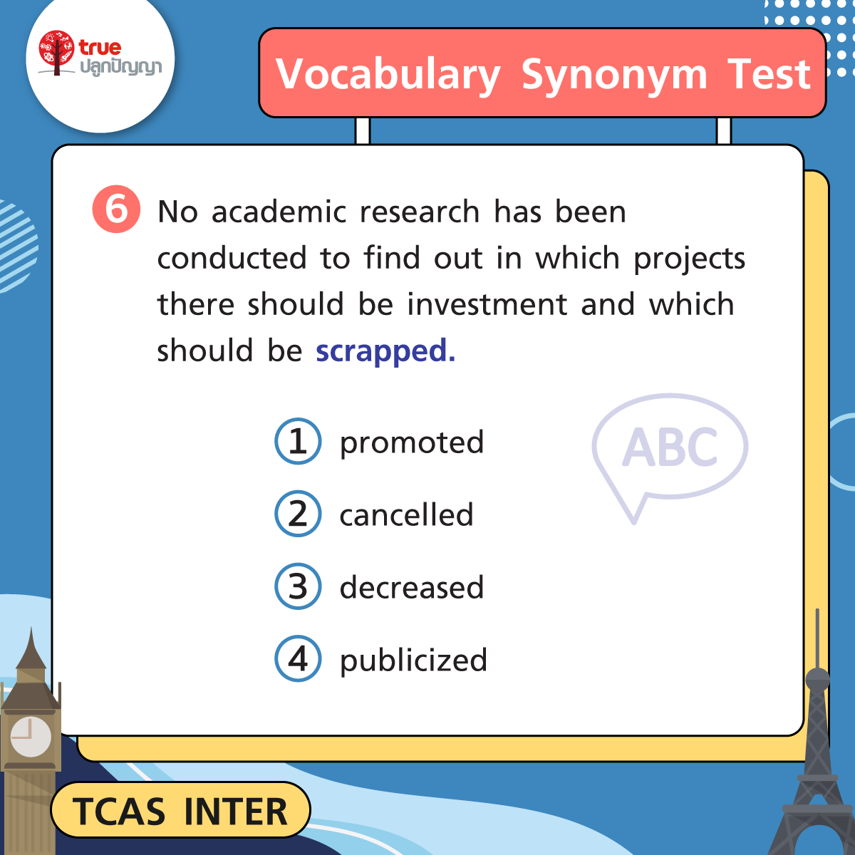 แนวข้อสอบ TU-GET Vocabulary Synonym Test